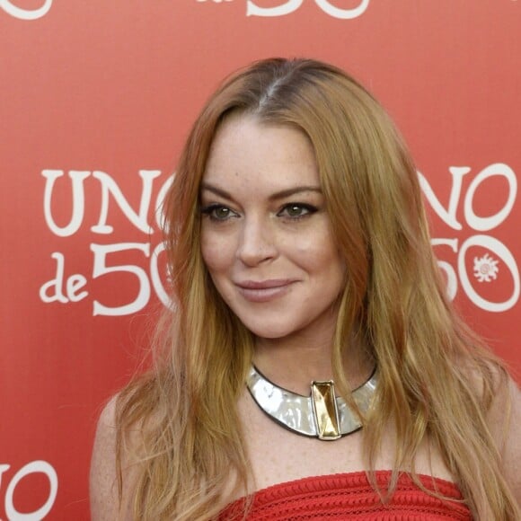Lindsay Lohan assiste à la soirée anniversaire de la marque de bijoux "UNOde50" à Madrid. Le 9 juin 2016