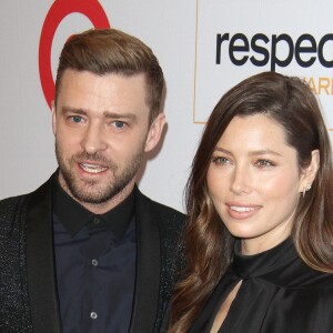 Justin Timberlake et sa femme Jessica Biel aux GLSEN Awards à l'hôtel Wilshire de Beverly Hills le 23 octobre 2015.