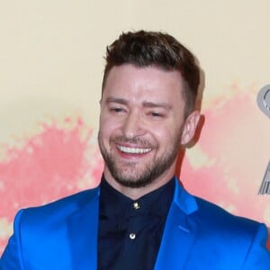 Justin Timberlake posant dans la salle de presse lors de la cérémonie des "iHeartRadio Awards 2015" au Shrine Auditorium à Los Angeles, le 29 mars 2015.