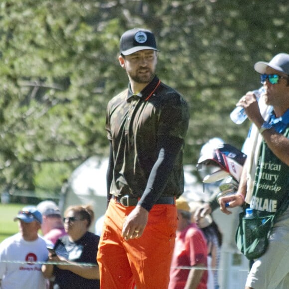 Justin Timberlake et Alfonso Riberio lors du tournoi de Golf spécial célébrités à South Lake Tahoe. Le 22 juillet 2016