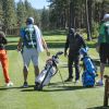Justin Timberlake et Alfonso Riberio lors du tournoi de Golf spécial célébrités à South Lake Tahoe. Le 22 juillet 2016