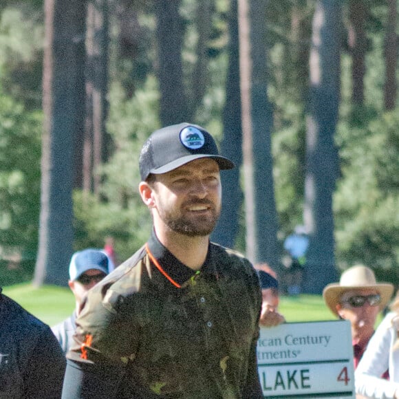 Justin Timberlake et Alfonso Riberio lors du tournoi de Golf spécial célébrités à South Lake Tahoe. Le 22 juillet 2016