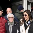 Bernie Ecclestone et sa femme Fabiana, Niki Lauda - People assistent à la course de ski "Hahnenkamm" à Kitzbuehel en Autriche le 23 janvier 2016.