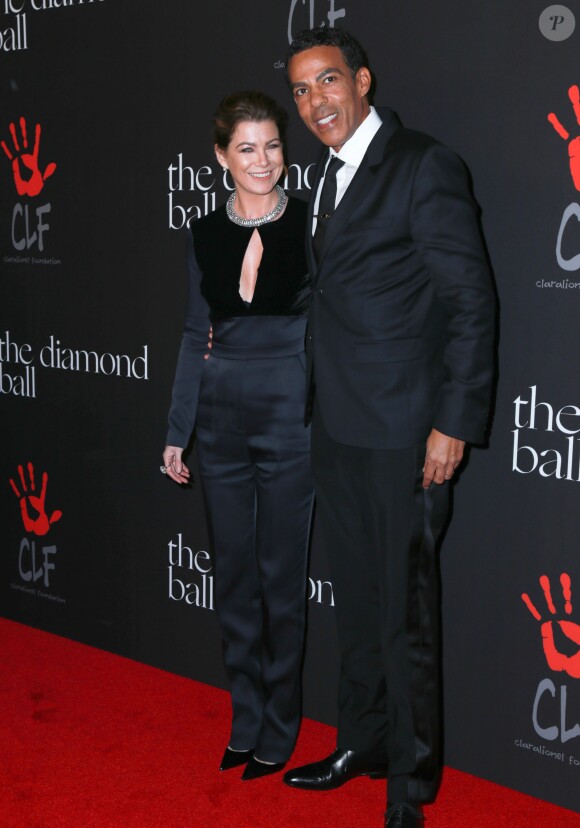 Ellen Pompeo, son mari Chris Ivery à la Soirée du premier "Bal de Diamant" à Beverly Hills le 11 décembre 2014.