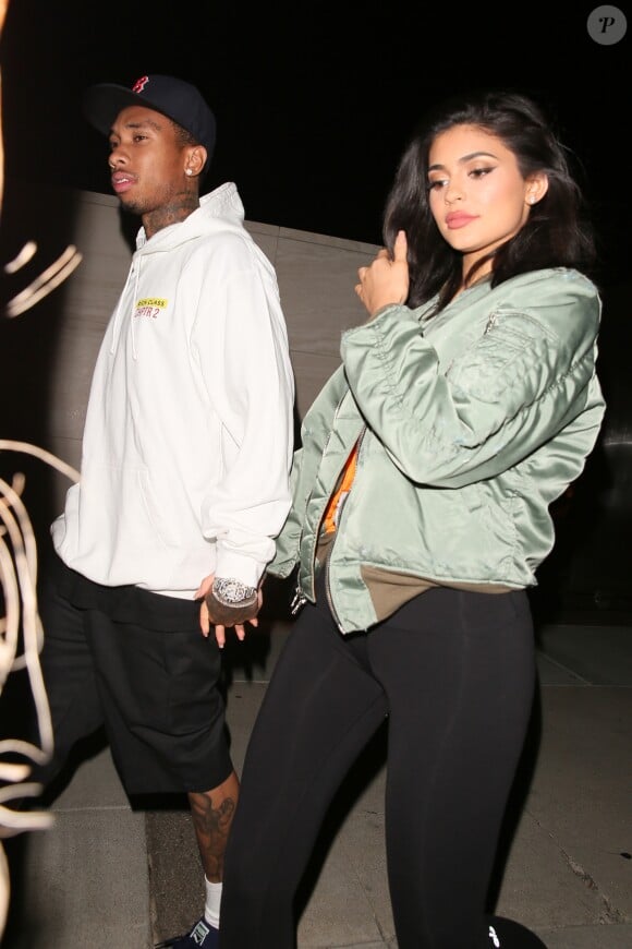 Kylie Jenner leaving Milk Studios with her rapper boyfriend Tyga. Jenner, who recently signed a million dollar deal with Puma, was wearing a pair of Nike Air Jordans, that completed her casual ensemble, Los Angeles, CA, USA on July 19, 2016. Photo by GSI/ABACAPRESS.COM20/07/2016 - Los Angeles