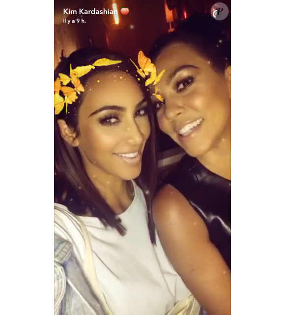 Kim et Kourtney Kardashian sur Snapchat le 31 juillet 2016