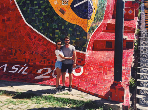 Maxime Médard et Clémence lors de leurs vacances à Rio en début d'année