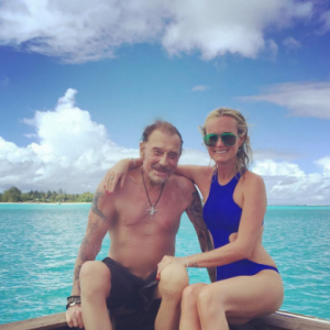 Johnny Hallyday et Laeticia en vacances à Bora Bora en avril 2016