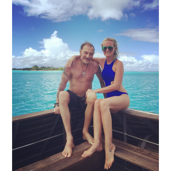 Johnny Hallyday et Laeticia en vacances à Bora Bora en avril 2016