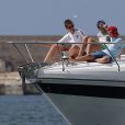  Les enfants de la famille royale espagnole à bord du yacht royal Somni le 6 août 2016 à Palme de Majorque. Photo by Ballesteros/EFE/ABACAPRESS.COM 