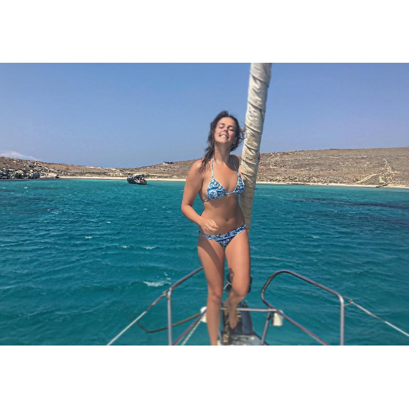 Pauline Ducruet en vacances dans les Cyclades en août 2016, étape à Rhénée, photo Instagram.