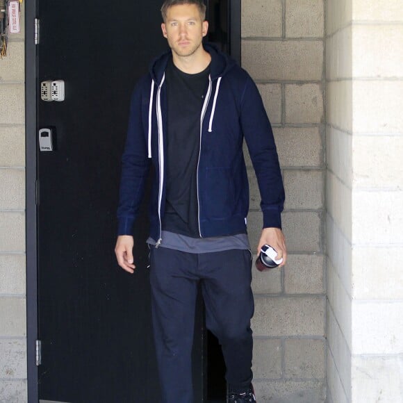 DJ Calvin Harris sort de son cours de gym à Los Angeles, Californie, Etats-Unis, le 3 août 2016.