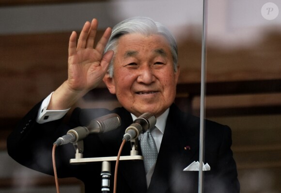 L'empereur Akihito du Japon présente ses voeux pour la Nouvelle Année 2015 au palais impérial de Tokyo. Le 2 janvier 2015.