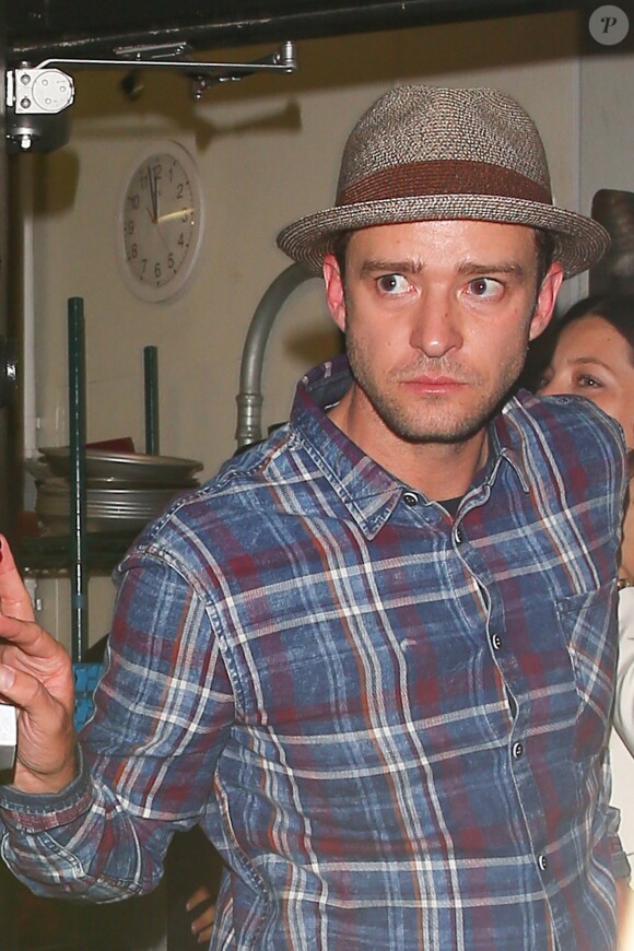 Justin Timberlake et sa femme Jessica Biel à la sortie du club The Nice Guy à Los Angeles, le 8 août 2016