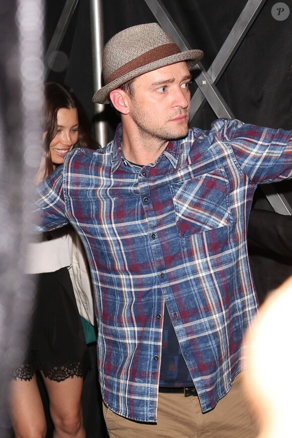 Justin Timberlake et sa femme Jessica Biel à la sortie du club The Nice Guy à Los Angeles, le 8 août 2016