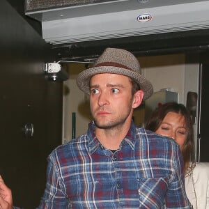 Justin Timberlake et sa femme Jessica Biel à la sortie du club The Nice Guy à Los Angeles, le 8 août 2016