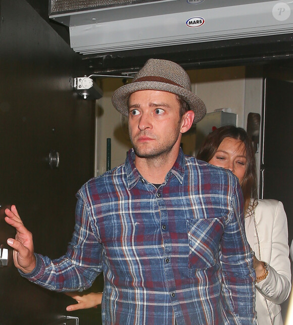 Justin Timberlake et sa femme Jessica Biel à la sortie du club The Nice Guy à Los Angeles, le 8 août 2016