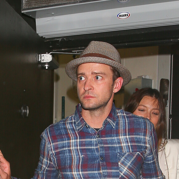 Justin Timberlake et sa femme Jessica Biel à la sortie du club The Nice Guy à Los Angeles, le 8 août 2016