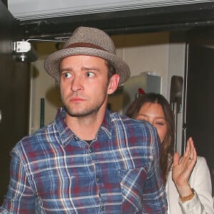 Justin Timberlake et sa femme Jessica Biel à la sortie du club The Nice Guy à Los Angeles, le 8 août 2016