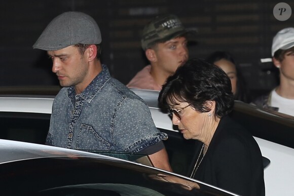 Justin Timberlake et sa femme Jessica Biel à la sortie du club The Nice Guy à Los Angeles, le 8 août 2016