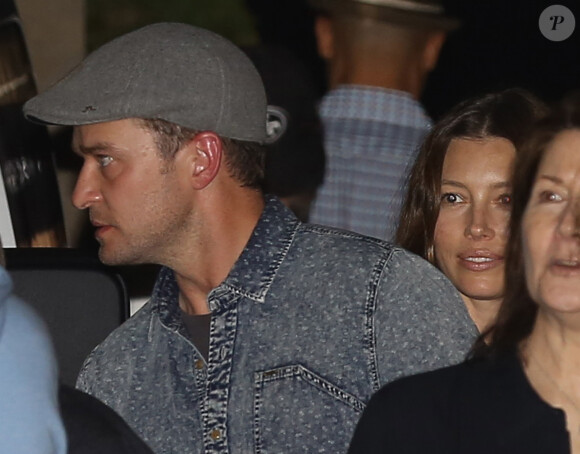 Justin Timberlake et sa femme Jessica Biel à la sortie du club The Nice Guy à Los Angeles, le 8 août 2016