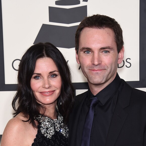 Courteney Cox et Johnny McDaid - 57ème soirée annuelle des Grammy Awards au Staples Center à Los Angeles, le 8 février 2015.