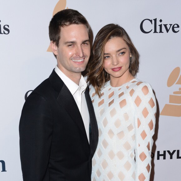Miranda Kerr et Evan Spiegel à Beverly Hills, Los Angeles, le 14 février 2016.