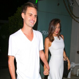 Miranda Kerr et Evan Spiegel à Los Angeles, le 20 septembre 2015.