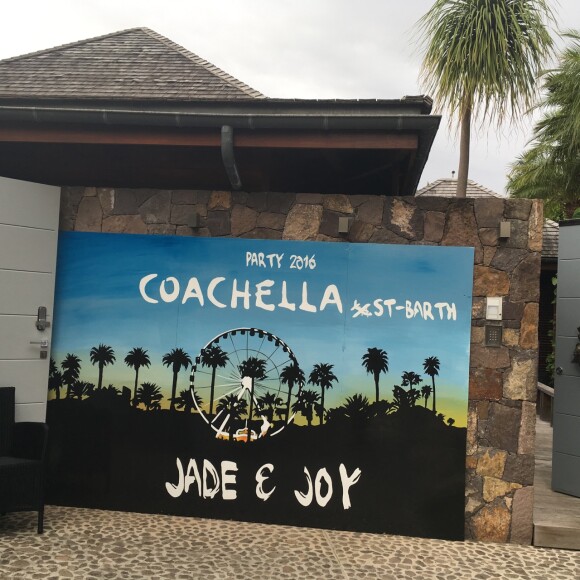 Le clan Hallyday a donné une grande fête sur le thème de Coachella à Saint Barth. Août 2016