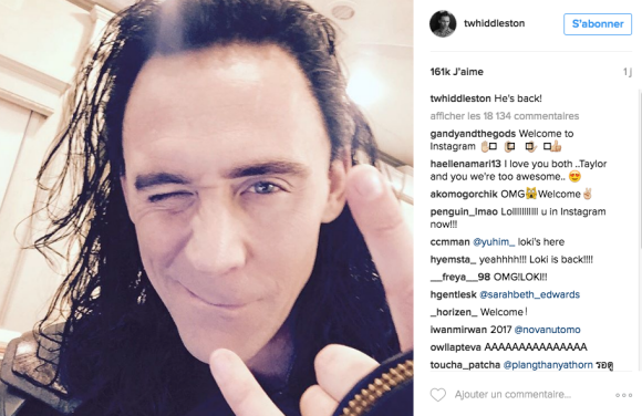 Tom Hiddleston débarque sur Instagram. Photo publiée, le 9 août 2016