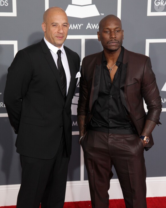 Vin Diesel, Tyrese Gibson - 55eme ceremonie des Grammy Awards a Los Angeles le 10 Fevrier 2013.