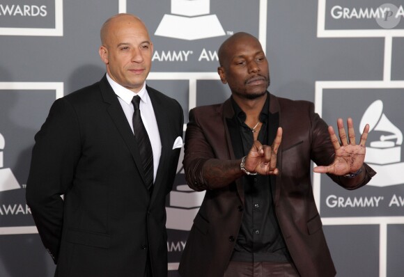 Vin Diesel, Tyrese Gibson - 55eme ceremonie des Grammy Awards a Los Angeles le 10 Fevrier 2013.