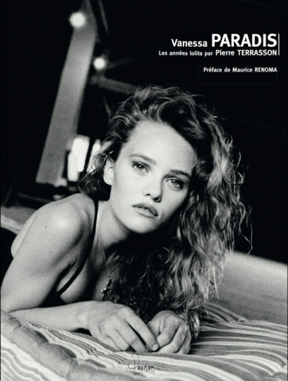 Vanessa Paradis, prise en photographie à la fin des années 1980 par Pierre Terrasson ; couverture du livre Vanessa Paradis - Les années Lolita par Pierre Terrasson