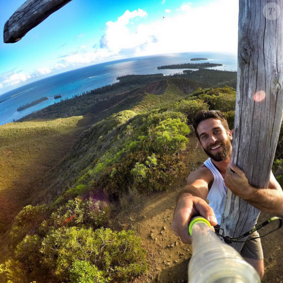 Christophe, le petit ami de Marine Lorphelin, heureux à Tahiti en 2015.