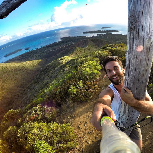Christophe, le petit ami de Marine Lorphelin, heureux à Tahiti en 2015.