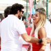 Hillary des Ch'tis et Patrick Bruel - Tournoi de pétanque des célébrités organisé par la maison Sénéquier sur la place des Lices à Saint-Tropez le 19 août 2016.