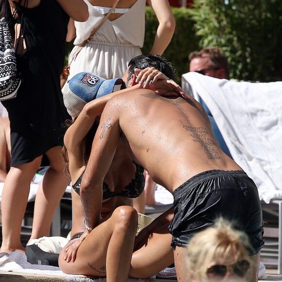 Exclusif - Nabilla Benattia et son compagnon Thomas Vergara en vacances à Las Vegas, le 7 août 2016.