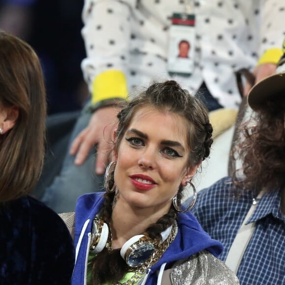 La princesse Caroline de Hanovre, Charlotte Casiraghi, Nicolas Canteloup - Gala de charité de l'Amade lors du troisième jour du Gucci Paris Masters 2014 à Villepinte le 6 décembre 2014.