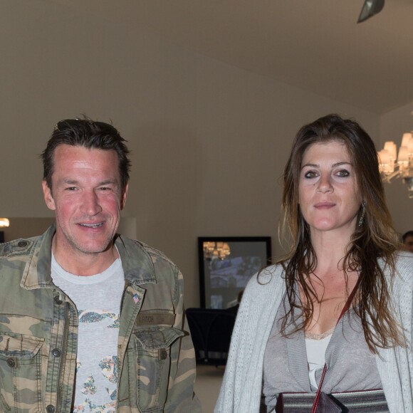 Exclusif - Benjamin Castaldi avec sa compagne Aurore Aleman - People dans le pavillon Eiffel décoré par Luxury Living lors du Longines Paris Eiffel Jumping au Bois de Boulogne à la plaine de Jeux de Bagatelle à Paris le 2 juillet 2016. © Olivier Borde / Veeren / Bestimage