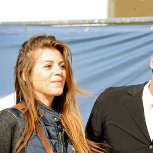 Exclusif - Benjamin Castaldi et sa compagne Aurore Aleman lors du Longines Paris Eiffel Jumping au Bois de Boulogne à la plaine de Jeux de Bagatelle à Paris, le 2 juillet 2016. © Pierre Perusseau/Bestimage