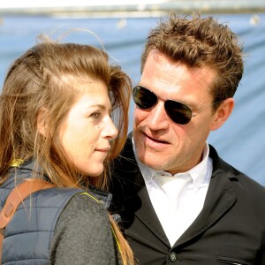 Exclusif - Benjamin Castaldi et sa compagne Aurore Aleman lors du Longines Paris Eiffel Jumping au Bois de Boulogne à la plaine de Jeux de Bagatelle à Paris, le 2 juillet 2016. © Pierre Perusseau/Bestimage