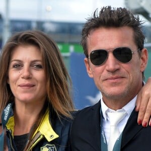 Exclusif - Benjamin Castaldi et sa compagne Aurore Aleman lors du Longines Paris Eiffel Jumping au Bois de Boulogne à la plaine de Jeux de Bagatelle à Paris, le 2 juillet 2016.© Borde-Veeren/Bestimage