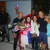 Sarah Ourahmoune et les siens - Arrivées des athlètes des Jeux olympiques de Rio 2016 à l'aéroport de Roissy. Le 23 août 2016.