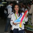 Sarah Ourahmoune -  Arrivées des athlètes des Jeux olympiques de Rio 2016 à l'aéroport de Roissy. Le 23 août 2016.