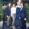 La princesse Victoria et le prince Daniel de Suède au restaurant Fifteen à Londres le 30 août 2016, en compagnie de Jamie Oliver et de son chef suédois Robbin. Photo Instagram Jamie Oliver.