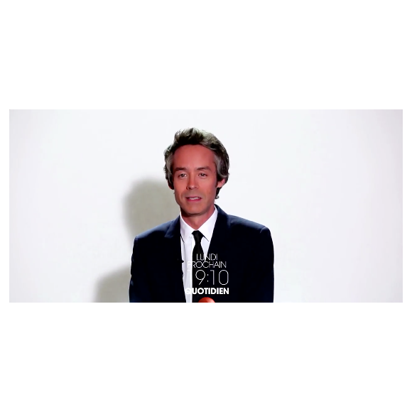 Eric et Quentin dans la tour TF1, le lundi 5 septembre 2016. Ici Yann Barthès.