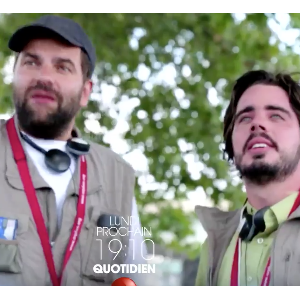 Eric et Quentin dans la tour TF1, le lundi 5 septembre 2016.