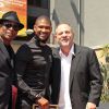 Terry Lewis, Usher et Harvey Weinstein - Usher inaugure son étoile sur le Walk of Fame à Hollywood, le 7 septembre 2016.