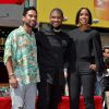 Miguel, Usher et Kelly Rowland - Usher inaugure son étoile sur le Walk of Fame à Hollywood, le 7 septembre 2016.