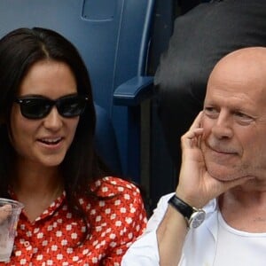 Bruce Willis et sa femme Emma lors des demi-finales hommes à l'US Open à New York le 9 septembre 2016.